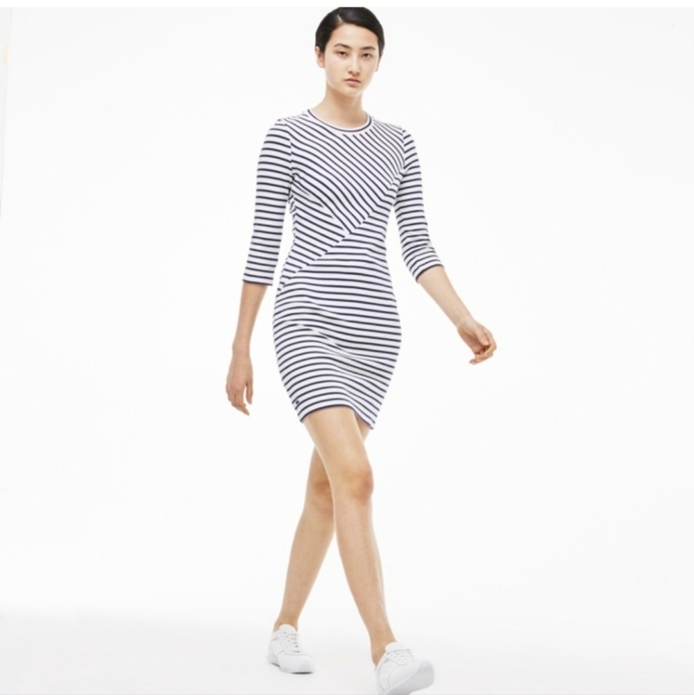 Navy and White Lacoste Dress, Size Medium